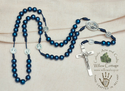 Celestial Pearl Blue Rosary
