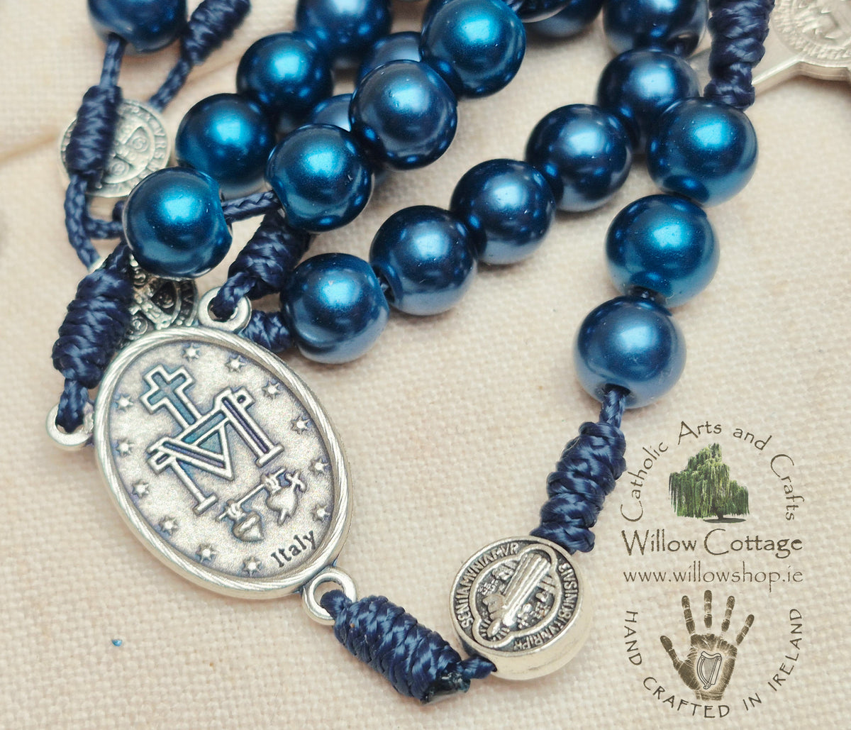 Celestial Pearl Blue Rosary