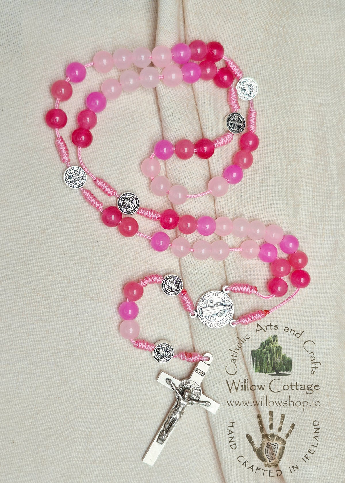 Rose Petal Glass Rosary