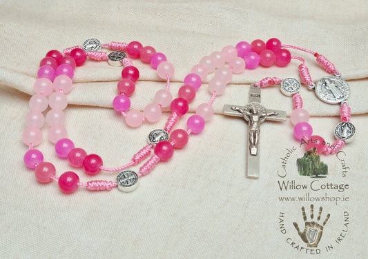 Rose Petal Glass Rosary
