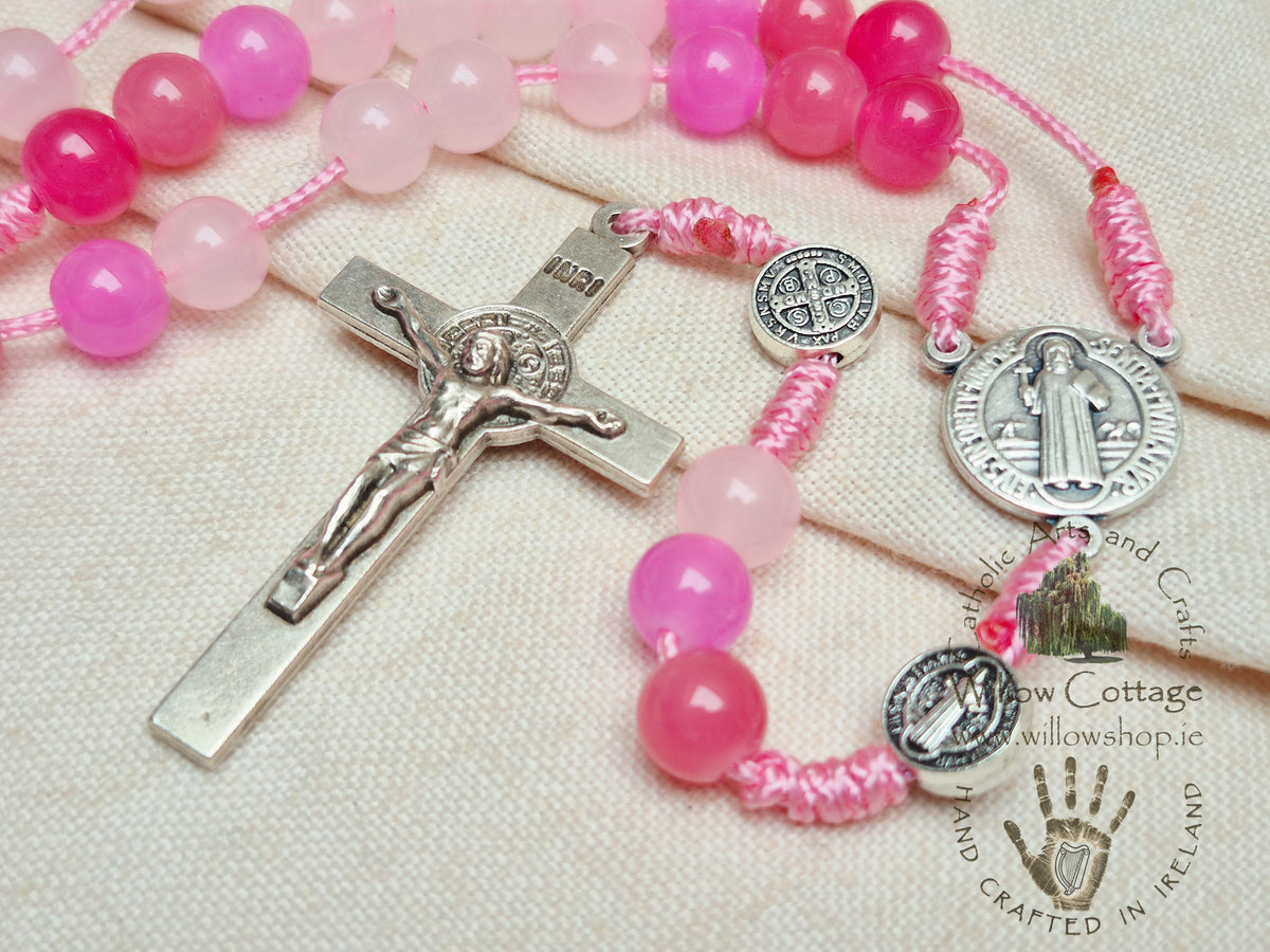 Rose Petal Glass Rosary