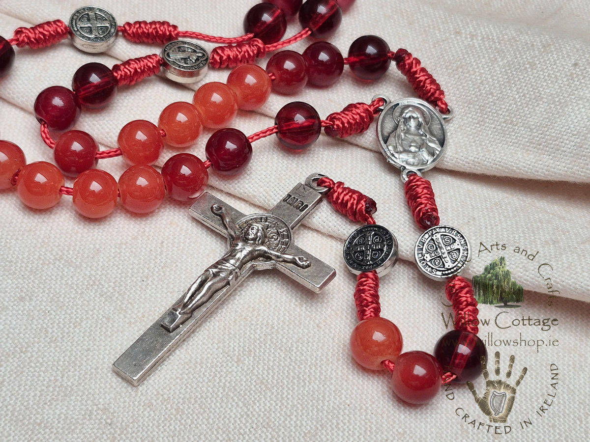 Holy Spirit Ember Glass Rosary