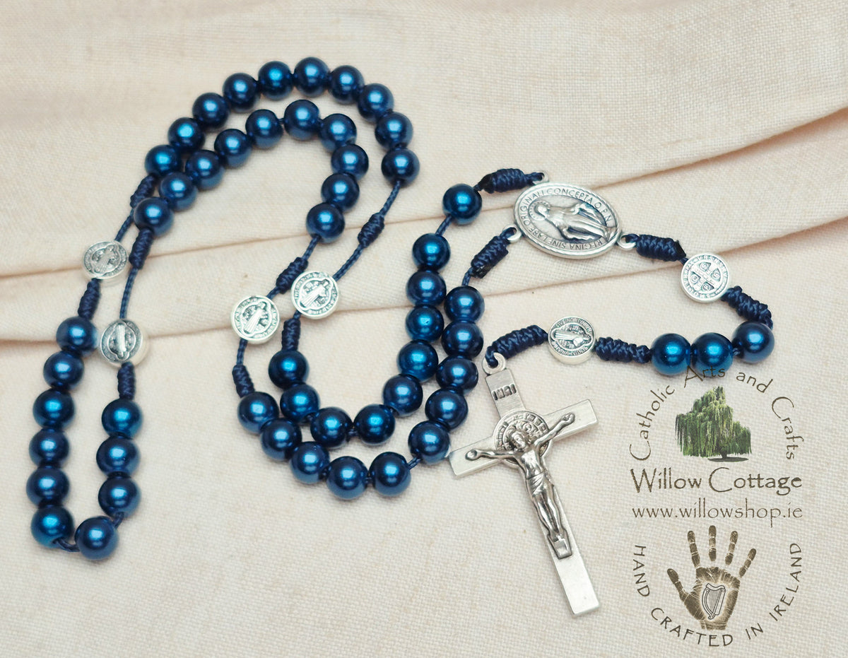 Celestial Pearl Blue Rosary