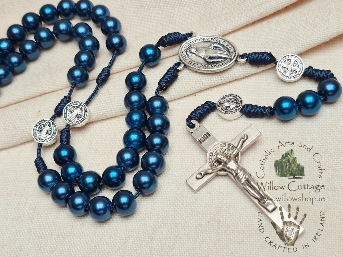 Celestial Pearl Blue Rosary