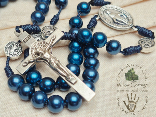 Celestial Pearl Blue Rosary