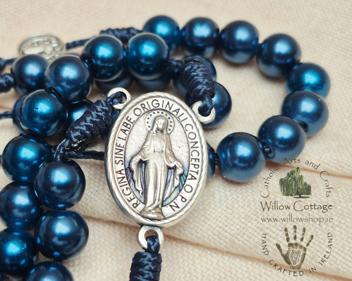 Celestial Pearl Blue Rosary