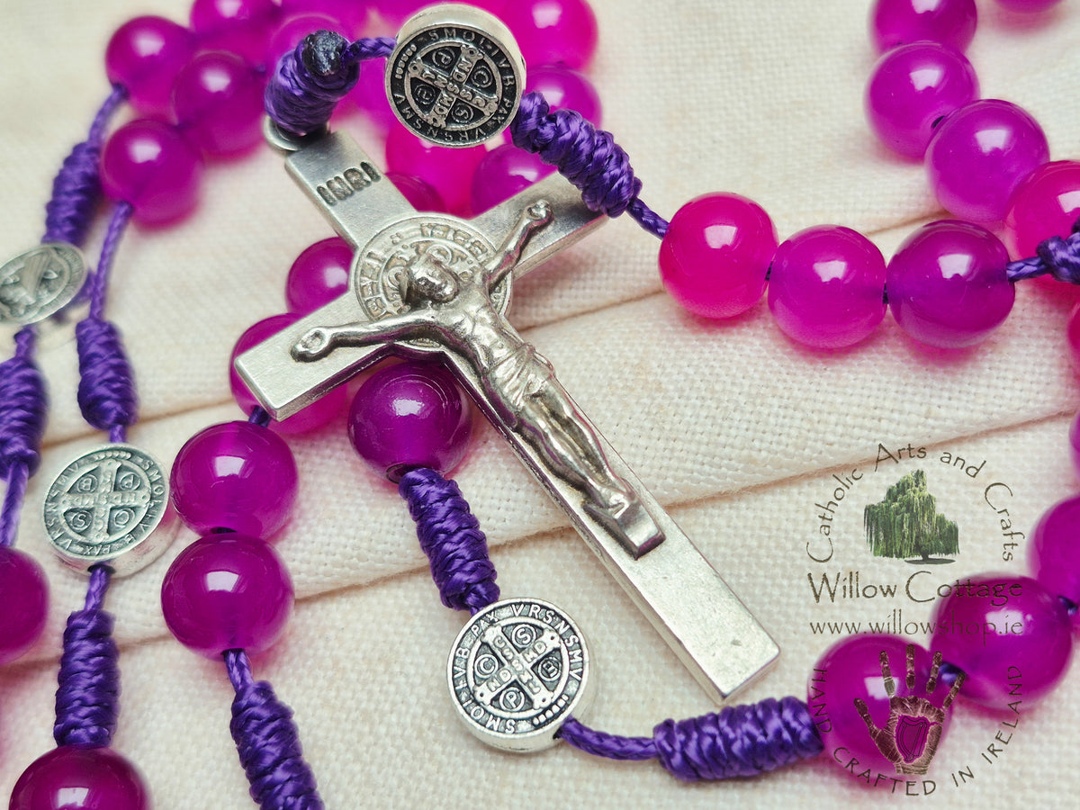 Fuchsia Bloom Glass Rosary