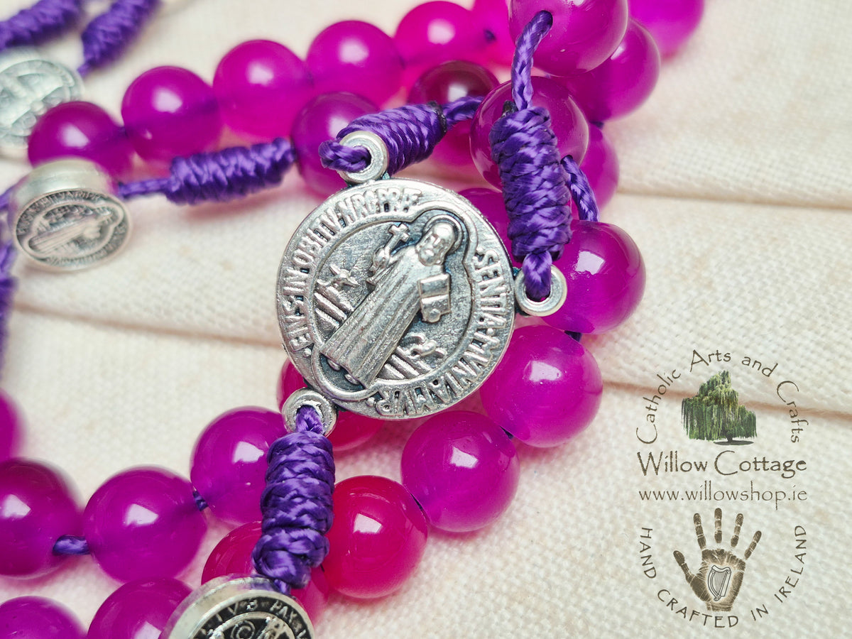 Fuchsia Bloom Glass Rosary