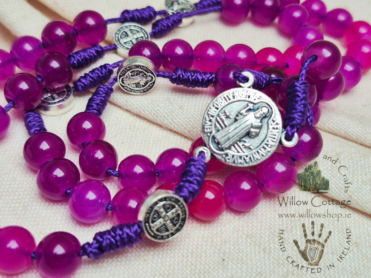 Fuchsia Bloom Glass Rosary