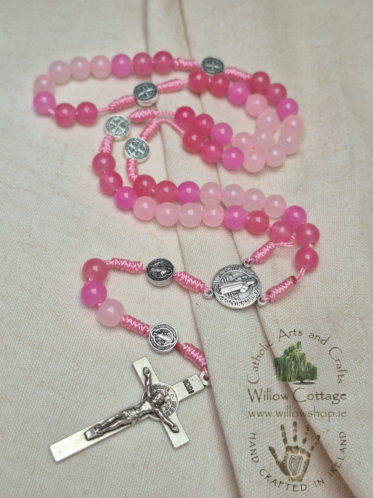 Garden Rose Glass Rosary