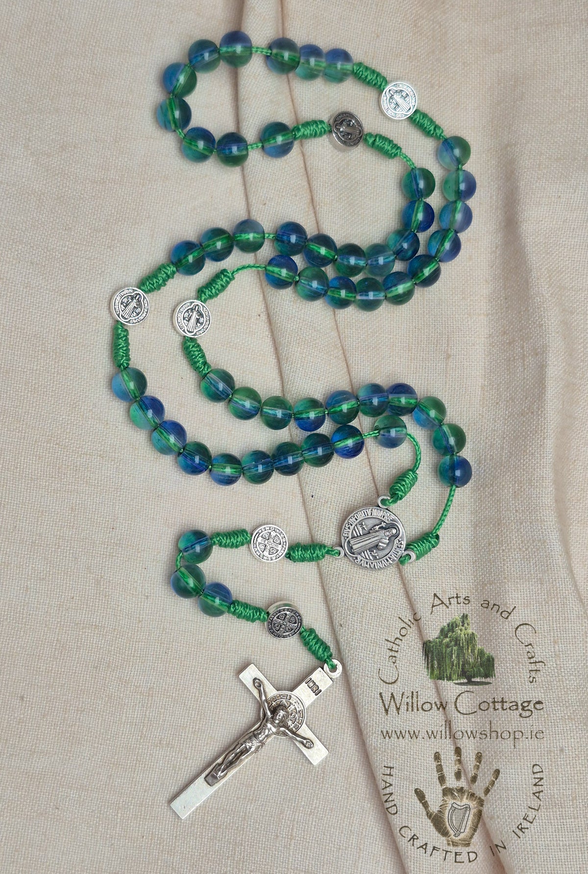 Celtic Coast Two-Tone Glass Rosary